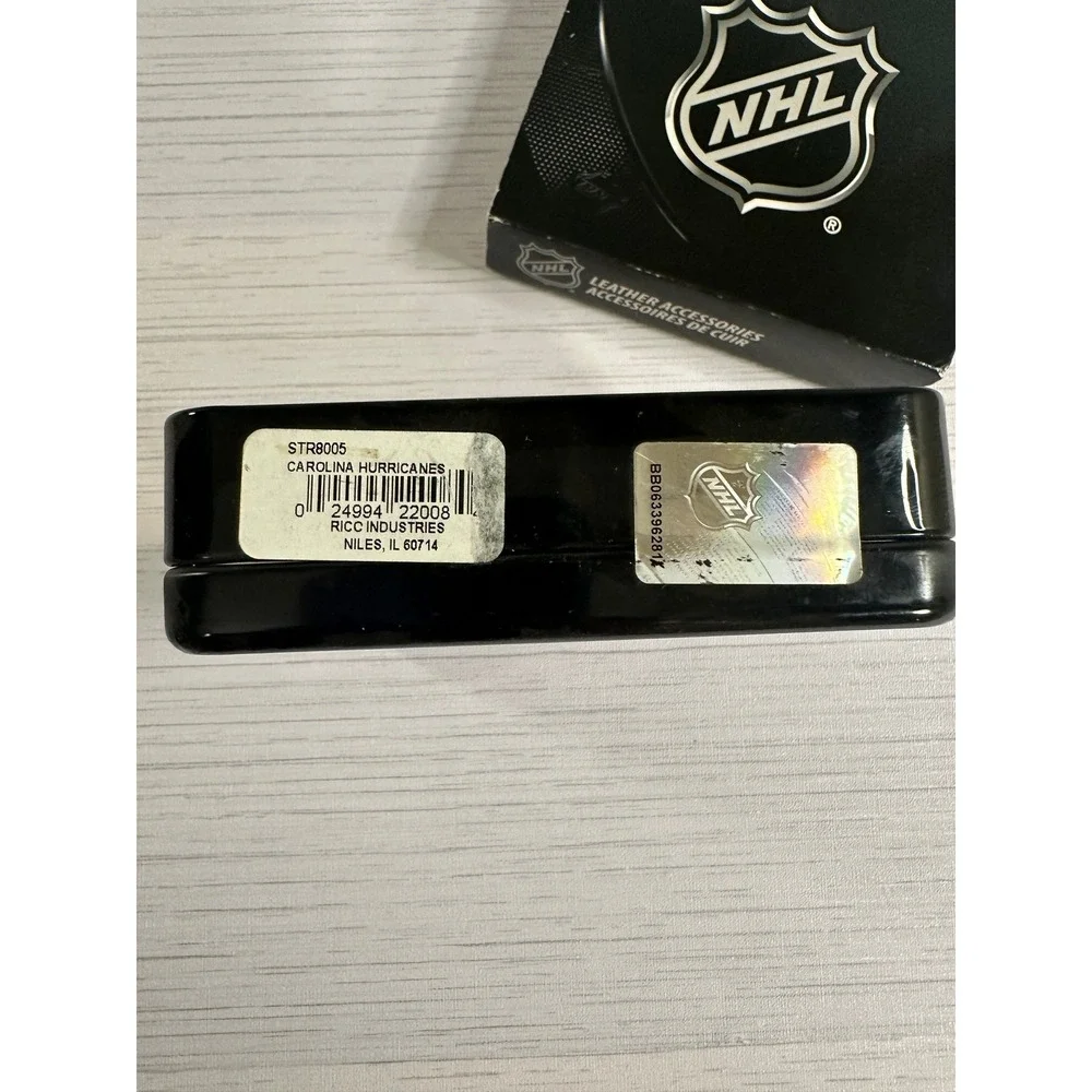 NHL Carolina Hurricanes Tan Leather Bifold Wallet Rico Industries STR8005 New